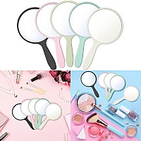 Jetec 25 Pcs Handheld Mirror With Handle 394 L X 217 W Small Portable Round Mirror Bulk For Kids Travel Makeup Classroom