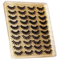 Eyelashes 3D False Lashes Fluffy Natural To Thick Faux Mink Lashes 20 Pairs Pack 1720Mm Long Wispy Crossed Fake Eyelashes 5 Sty