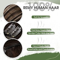 Hetto Clip In Human Hair Extensions Ombre Darkest Brown To Ash Brown Clip In Hair Extensions Remy Human Hair 7 Pieces 10520G Ba