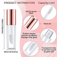 Patelai 100 Pieces 12 Ml Clear Mini Lip Gloss Tube Refillable Empty Lip Balm Gloss Containers For Women Girls Diy Makeup Gold