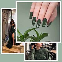 Rarjsm Hunter Green Gel Polish Emerald Green Nailpolish Soak Off Uv Led Forest Green Nail Gel Polish Nail Art Starter Manicure