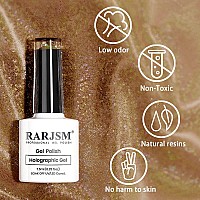 Rarjsm Holographic Nail Polish Caramel Brown Gel Polish Mermaid Unicorn Effect Soak Off Nail Gel Curing Required Nail Art Home G