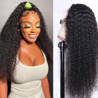 Larima Curly Human Hair Wig 13X4 Hd Transparent Lace Front Wigs Human Hair Pre Plucked 180 Density Kinky Curly Wig Glueless Wig