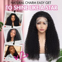 Larima Curly Human Hair Wig 13X4 Hd Transparent Lace Front Wigs Human Hair Pre Plucked 180 Density Kinky Curly Wig Glueless Wig