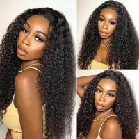 Larima Curly Human Hair Wig 13X4 Hd Transparent Lace Front Wigs Human Hair Pre Plucked 180 Density Kinky Curly Wig Glueless Wig