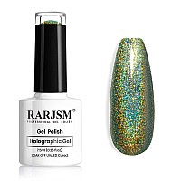 Rarjsm Holographic Nail Polish Army Green Gel Nail Polish 75Ml Gorgeous Glossy Hologram Nail Gel Curing Required Gel Polish Nai