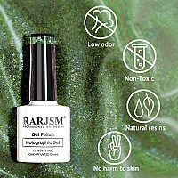 Rarjsm Holographic Nail Polish Army Green Gel Nail Polish 75Ml Gorgeous Glossy Hologram Nail Gel Curing Required Gel Polish Nai