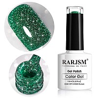 Rarjsm Glitter Gel Polish Olive Green Nail Polish Sparkly Shiny Gel Nail Art Uv Led Lamp Need Nail Gel For Manicure Diy And Nai