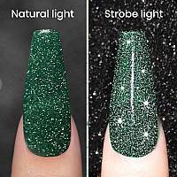 Rarjsm Glitter Gel Polish Olive Green Nail Polish Sparkly Shiny Gel Nail Art Uv Led Lamp Need Nail Gel For Manicure Diy And Nai