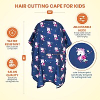 Hair Cutting Cape For Kids Unicorns Print Water Resistant Salon Cape Snap Closure Kids Haircut Cape Barber Cape For Ki