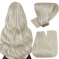 Hetto Blonde Weft Hair Extensions Sew In Human Hair Extensions 14 Inch 60 Platinum Blonde Brazilian Human Hair Weft Sew In Doub