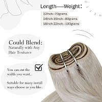 Hetto Blonde Weft Hair Extensions Sew In Human Hair Extensions 14 Inch 60 Platinum Blonde Brazilian Human Hair Weft Sew In Doub