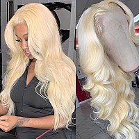 Huangcai 613 Lace Front Wig Human Hair 24Inch 13X1 Blonde Lace Front Wig Human Hair 613 Lace Frontal Wig For Women Pre Plucked W