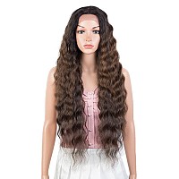 Joedir 30 Long Wavy Lace Front With 15X3 Deep Part Lace Wig Heat Resistant Synthetic Wigs For Black Women 130 Densityombr