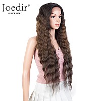 Joedir 30 Long Wavy Lace Front With 15X3 Deep Part Lace Wig Heat Resistant Synthetic Wigs For Black Women 130 Densityombr