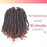 The Bohobabe Crochet Passion Twist Hair Pretwisted 10 Inch Short Prelooped Passion Twist Crochet Braiding Hair 8 Packs T350