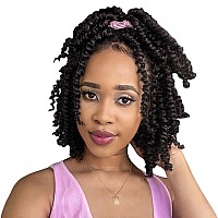 The Bohobabe Crochet Passion Twist Hair Pretwisted 10 Inch Short Prelooped Passion Twist Crochet Braiding Hair 8 Packs 4