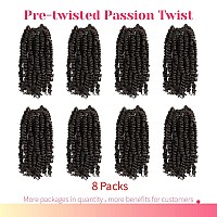 The Bohobabe Crochet Passion Twist Hair Pretwisted 10 Inch Short Prelooped Passion Twist Crochet Braiding Hair 8 Packs 4