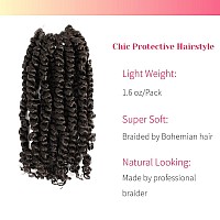 The Bohobabe Crochet Passion Twist Hair Pretwisted 10 Inch Short Prelooped Passion Twist Crochet Braiding Hair 8 Packs 4