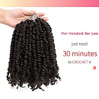 The Bohobabe Crochet Passion Twist Hair Pretwisted 10 Inch Short Prelooped Passion Twist Crochet Braiding Hair 8 Packs 4