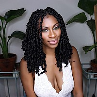 The Bohobabe Pretwisted Passion Twist Crochet Hair 14 Inch Short Prelooped Crochet Passion Twist Braiding Hair 8 Packs 1