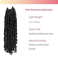 The Bohobabe Pretwisted Passion Twist Crochet Hair 14 Inch Short Prelooped Crochet Passion Twist Braiding Hair 8 Packs 1