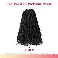 The Bohobabe Pretwisted Passion Twist Crochet Hair 14 Inch Short Prelooped Crochet Passion Twist Braiding Hair 8 Packs 1