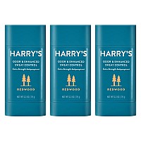 Harry's Extra-Strength Antiperspirant - Odor & Enhanced Sweat Control Antiperspirant for Men - Redwood, 1 Count (Pack of 3)