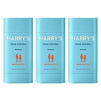 Harrys Mens Deodorant Odor Control Deodorant Aluminumfree Redwood 3 Count