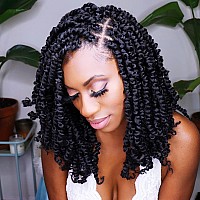 The Bohobabe Pretwisted Passion Twist Crochet Hair 14 Inch Short Prelooped Crochet Passion Twist Braiding Hair 8 Packs 2