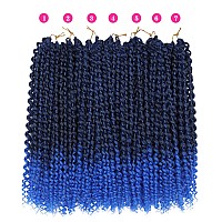 Ubeleco Short Passion Twist Hair10 Inch Water Wave Crochet Hair Passion Twist Crochet Hair 22 Strandspack Ombre Blue Bohemian