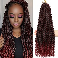 Ubeleco Long Passion Twist Hair24 Inch Water Wave Crochet Hair 7 Packs Passion Twist Crochet Hair For Women Ombre Burgundy Long