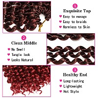 Ubeleco Long Passion Twist Hair24 Inch Water Wave Crochet Hair 7 Packs Passion Twist Crochet Hair For Women Ombre Burgundy Long