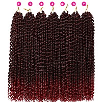 Ubeleco Long Passion Twist Hair24 Inch Water Wave Crochet Hair 7 Packs Passion Twist Crochet Hair For Women Ombre Burgundy Long