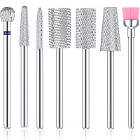 7 Pieces Nail Drill Bit Set Tungsten Carbide Drill Bit Set Cuticle Drill Bits Nail Bits For Nail Drill 332 Inch For Nail Bit