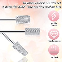 7 Pieces Nail Drill Bit Set Tungsten Carbide Drill Bit Set Cuticle Drill Bits Nail Bits For Nail Drill 332 Inch For Nail Bit