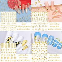 Edittime 5 Boxes 3D Nail Art Crushed Sea Shell Irregular Iridescent Natural Abalone Seashell Slices Starfish Metal Sea Star Conc