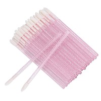 200 Pieces Lip Brush Lint Free Applicators Crystal Lipstick Disposable Applicators Lip Wands Lip Gloss Brushes Pink