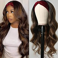 Beauty Forever Fb30 Color Body Wave Headband Wig Human Hair Wigs Balayage Ombre Highlight With Dark Roots Wear And Go None Lac