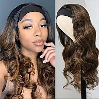 Beauty Forever Fb30 Color Body Wave Headband Wig Human Hair Wigs Balayage Ombre Highlight With Dark Roots Wear And Go None Lac