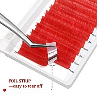 Easy Fan Volume Lashes 07 D Curl Red Volume Lash Extensions 916Mm Mixed Lash Tray Color Lashes Extension Self Fanning 2D10D V