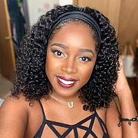 Legendhair Glueless Curly Headband Wig Human Hair Headband Wigs For Black Women Curly Wave None Lace Front Wigs With Headband At