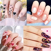 8 Sheets Love Heart Nail Art Stickers Decals Selfadhesive Nails Sticker Laser Gold Silver Red Black Heart Nail Art Design 3D Na