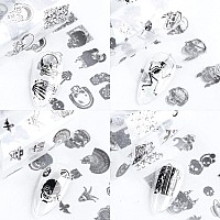 Punk Skull Nail Foil Transfer Stickers Decals Nail Art Foils Skeleton Skull Pirate Holographic Nail Art Film Design For Women Gi