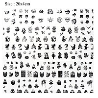 Punk Skull Nail Foil Transfer Stickers Decals Nail Art Foils Skeleton Skull Pirate Holographic Nail Art Film Design For Women Gi