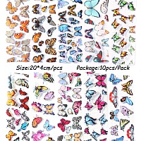 Butterfly Nail Art Stickers Transfer Foils Butterflies Nail Foil Laser Glitter Butterfly Nail Art Design Holographic Nail Film D