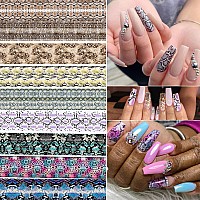 Snake Nail Foil Transfer Stickers Nail Art Supplies Laser Nail Foil Decals Holographic Snake Print Nails Foils Design For Wome