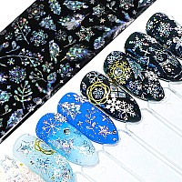 Christmas Nail Art Foils Transfer Stickers Winter Nail Foil Decals Adhesive Acrylic Nails Design Supplies Holographic Laser Star