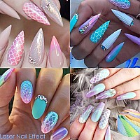 Fish Scales Nail Art Foils Colorful Nail Foil Transfer Stickers Decals Holographic Laser Line Mermaid Nail Art Design For Women