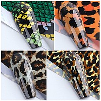 Leopard Nail Foil Transfer Stickers Nail Art Supplies Laser Nail Foil Decals Leopard Print Nails Foils Design For Women Manicure